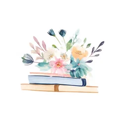 Free book club clipart of floral books